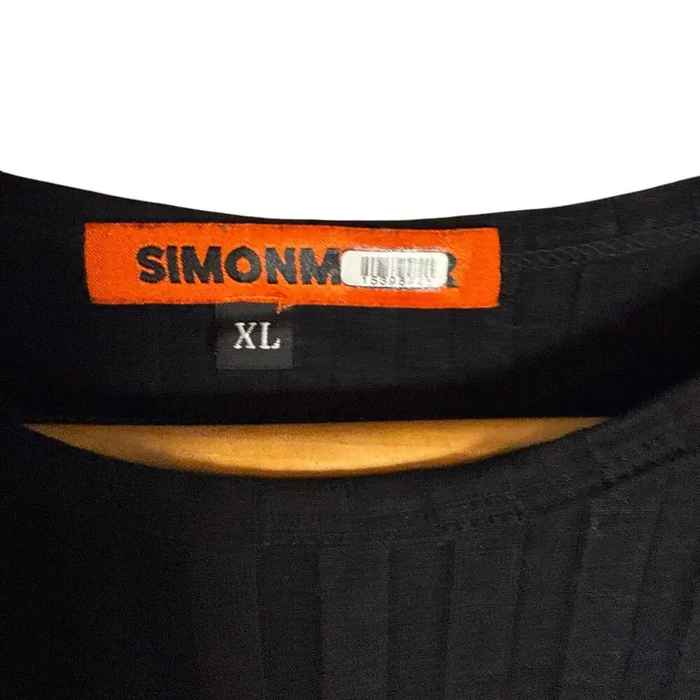 Simon Miller Simm Black Long Sleeve Asymmetric Cut Out Sweater Maxi Dress XL - Picture 7 of 13